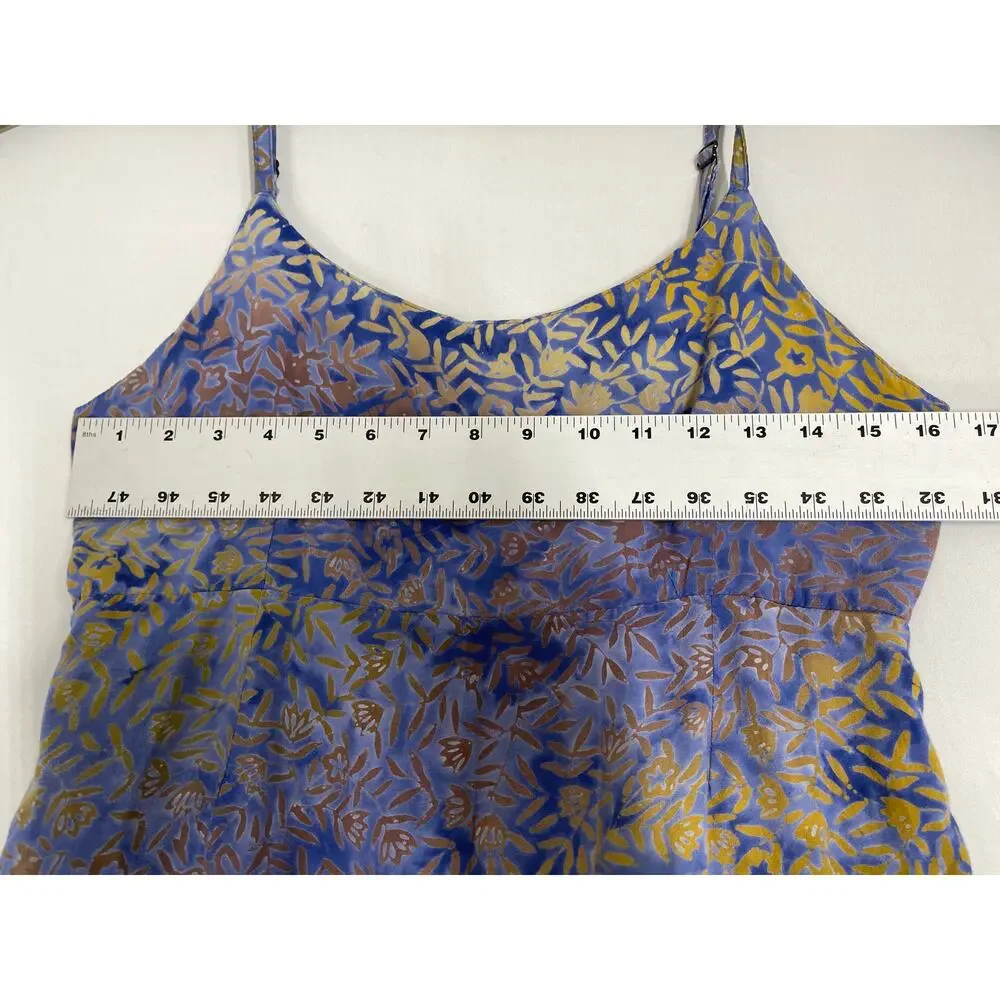 Handmade Babydoll Dress Blue Tan Brown Size L Sleeveless Y2K Fairy HOCO Prom